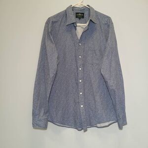 Rodd & gunn mens large shirt blue white button down longsleeve